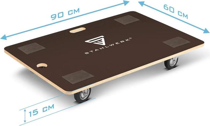 Immagine prodotto Stahlwerk Carrello fino a 300 kg 90x60 cm Carrello per il trasporto Tavola rotante Carrello per il trasporto (300 kg)