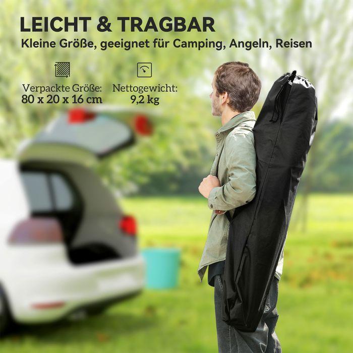Actual product image Swisshandel24 Feldbett faltbar Campingbett mit Tragetasche 200 x 100 x 36 cm Gästebett Schwarz