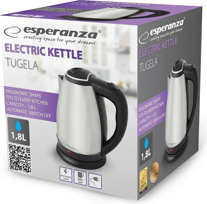 Produktbild Esperanza EKK104X Wasserkocher 1 8 L 2200 W Inox (1.80 l)