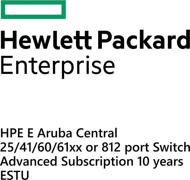 Produktbild HPE E Aruba Central, 25/41/60/61xx or 8-12 port Switch, Advanced Subscription, 10 years, E-STU