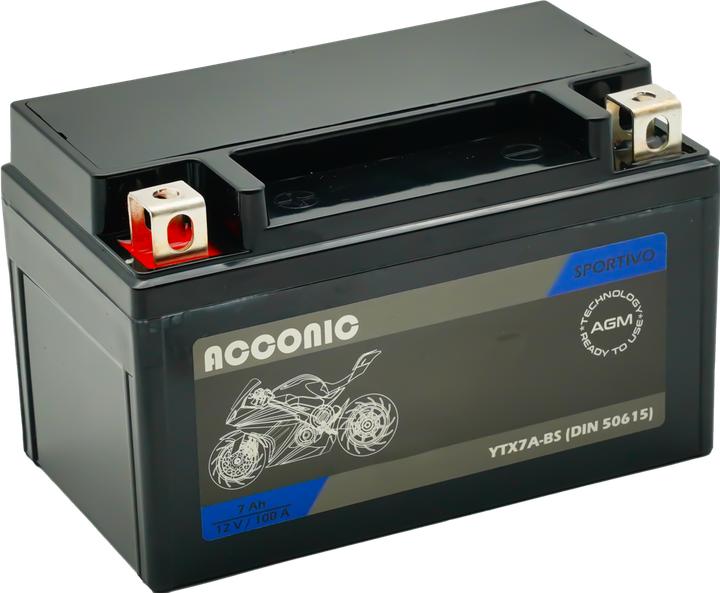 Produktbild Acconic Sportivo AGM YTX7A-BS Motorradbatterie 7Ah 12V (DIN 50615) (12 V, 7 Ah)
