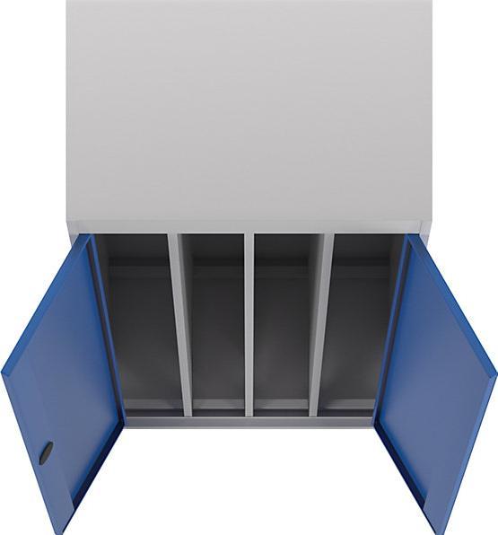 Image du produit eurokraft pro Armoire à tiroirs verticaux, sans cloison médiane, 3 tiroirs, gris clair / bleu (100 cm, 195 cm)