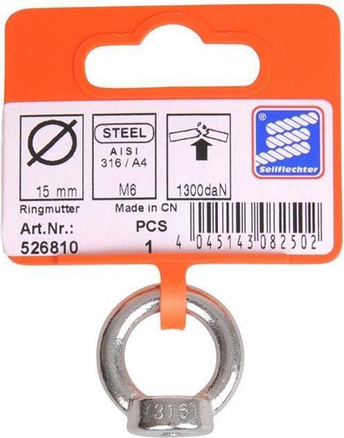 Produktbild ProPlus Ringmutter M6, A4 RVS AISI 316