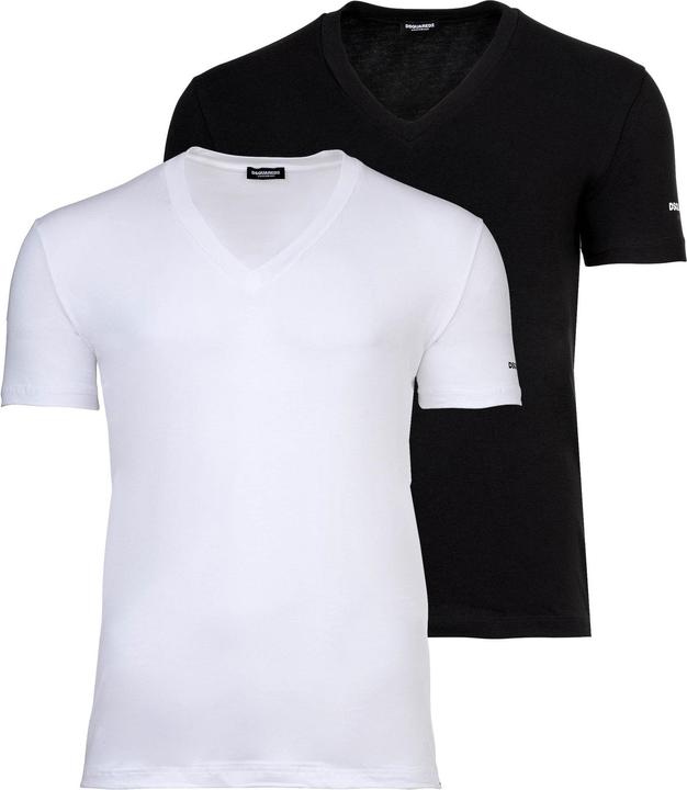 Dsquared2 T-Shirt Casual Bequem sitzend TWIN PACK V-NECK T-SHIRT
