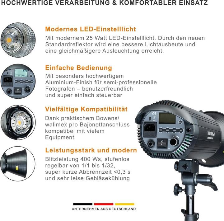 Actual product image Walimex pro Campaigner 400 HS studio flash (400 W, Flash head)