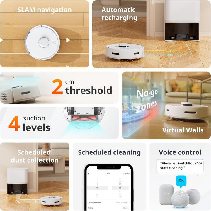 Actual product image SwitchBot Mini Robot Vacuum K10+ (Robot vacuum)