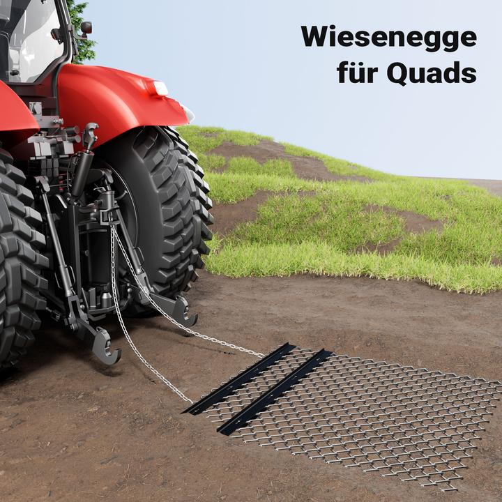 Actual product image Wiltec Meadow harrow 155x123.5cm Drag harrow Meadow drag Lawn tractor Field harrow (Lawn tractor, Tractor accessories)