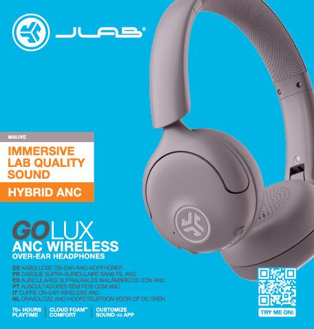Immagine prodotto JLab Audio GO LUX ANC - Headphones (ANC, 400 h, Senza fili)