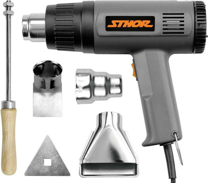 Toya Soufflerie d'air chaud 230V, 1000/1500W, 375/495Â°C + accessoires