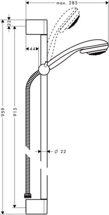 Produktbild hansgrohe Crometta 85 Duschset Vario mit Duschstange 90 cm (2 Strahlarten, 17 l/min)