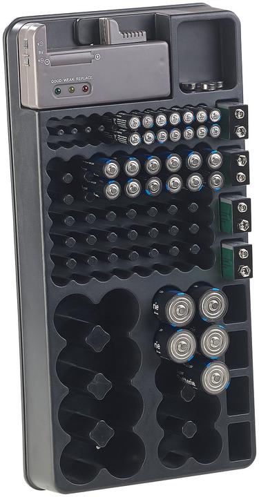 Produktbild TKA 3er-Set 2in1-Batterie-Organizer für 98 Batterien inkl. mit Batterie-Tester