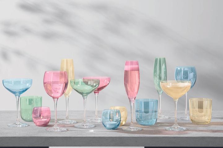 Immagine prodotto LSA Bicchiere da vino Polka 400ml - pastello assortito x 4 (40 cl, 4 Occhiali, Bicchieri da vino rosso)
