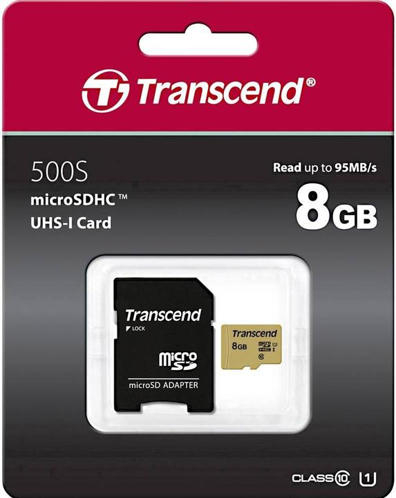 Immagine prodotto Transcend 8GB UHS-I U1 SD CARD (8 GB, microSDXC, U1, UHS-I)