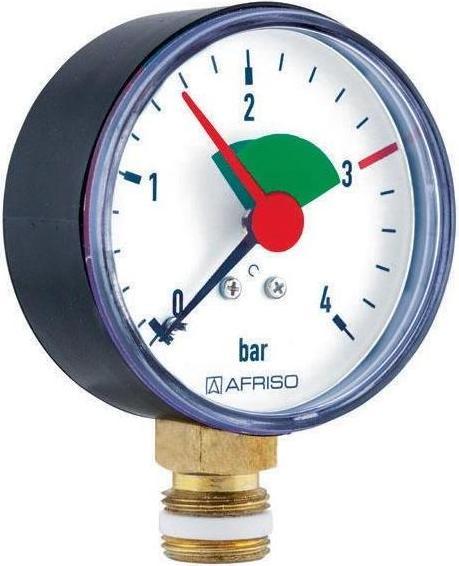 Immagine prodotto Afriso Manometro a tubo bourdon HZ 63 custodia radiale-d= 63mm, G 3/8 B, 0-4 bar