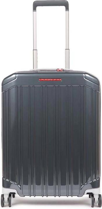 Actual product image Piquadro PQ-Light - Ultra Slim Cabin Hard Shell Trolley Grey/Red (34 l, Hand luggage (up to 50 litres))