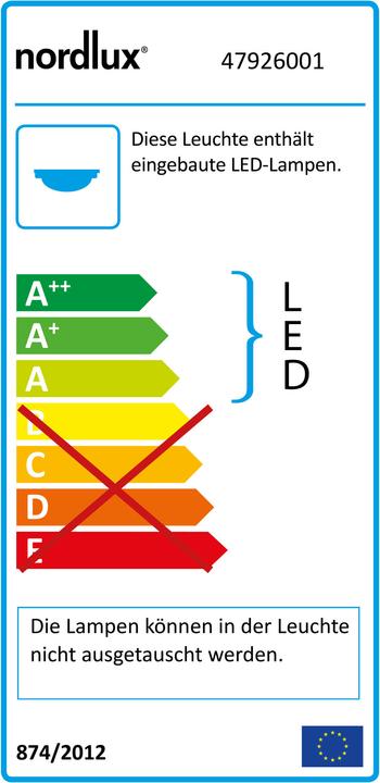 Energie-Label Nordlux Douglas 31, 4000K, Weiss (950 lm)