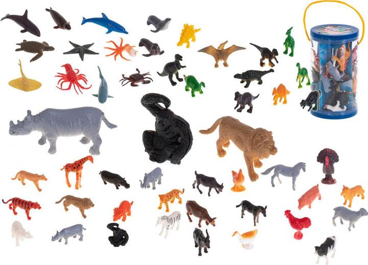 Actual product image Ikonka Figures sea animals wild dinosaurs set mix 48pcs