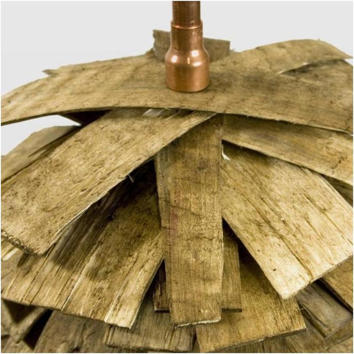 Actual product image Gie El LGH0243 - Wooden floor lamp SHINGLE big