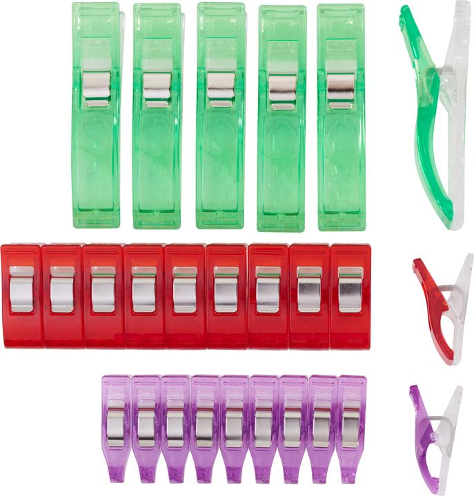 Produktbild Clover Stoffklammern "Wonder Clips", 26 Stück, 3 verschiedene Grössen