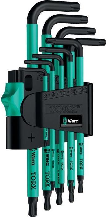 Wera Winkelschraubendrehersatz TORX® 967 SPKL/9 TORX BO Magnet 9tlg.TX m.Kugelkopf TX8-TX40 i.Ku.Halte...