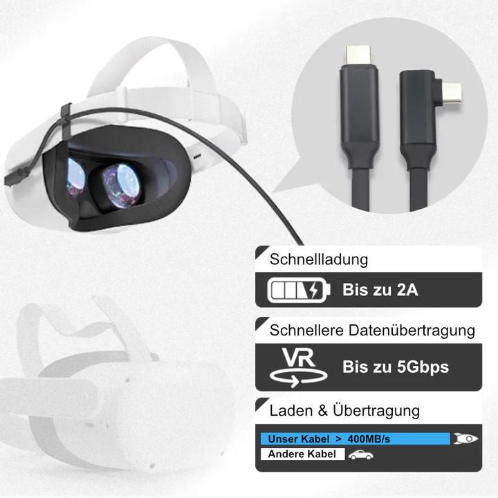 Immagine prodotto Hermex Cavo per occhiali VR 5m Oculus Quest 2 Cavo dati USB-C Cavo di ricarica