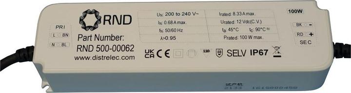 Produktbild RND LED-Treiber, Konstantspannung, 100W 8.33A 12V IP67