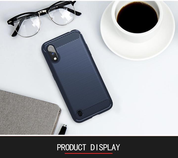 Produktbild Cadorabo TPU Ultra Slim carbon edelstahl Kombi Cover (Samsung Galaxy A01)