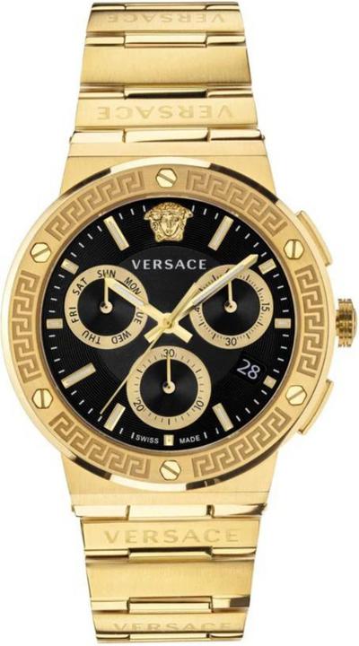 Versace Classic Herrenuhr Gold Chronograph, 43 mm (Chronograph, 43 mm)