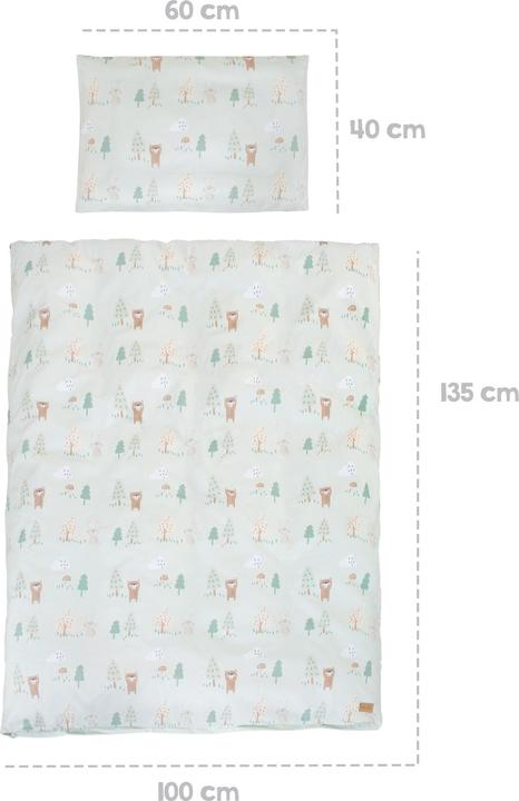 Produktbild Roba Kinderbettgarnitur 4-teilig Woodland Buddies (100 x 135 cm, 40 x 60 cm)