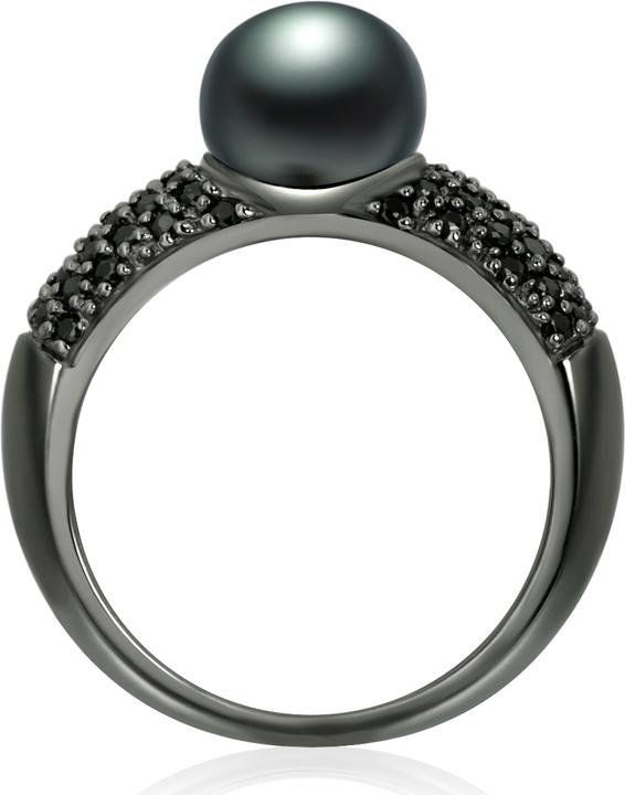 Image du produit Valero Pearls Femme argent sterling zirconium perle d'eau douce de culture noire - 2198 (54, Argent 925)