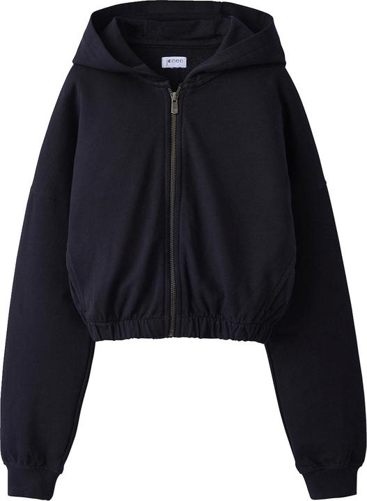 Jonen Kurze Mädchen Kapuzensweatjacke mit Reissverschluss