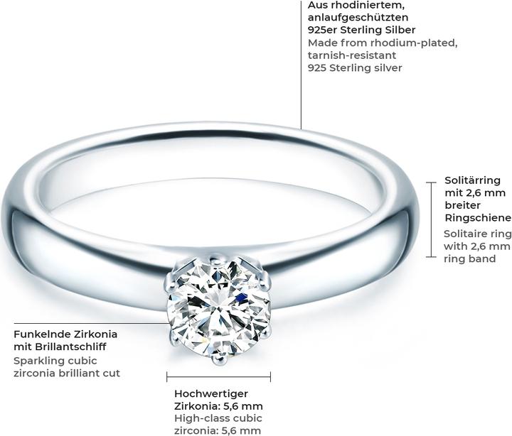 Produktbild Trilani Damen Sterling Silber Zirkonia silber - 4122 (50, 925 Silber)