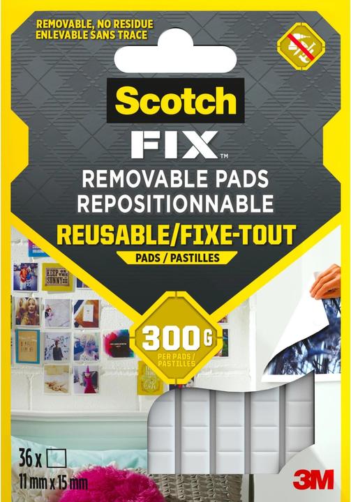 Actual product image Scotch Scotch-Fix Removable Adhesive Pads (0.30 kg)