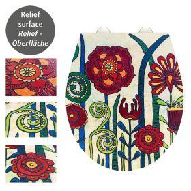 Productafbeelding Wenko WC-zitting met soft-close mechanisme Blossom Rollin "Art veelkleurig
