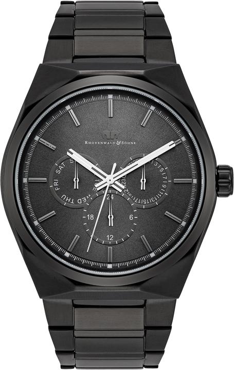 Herren Multifunktionen Cooledge Edelstahl schwarz - 5610 (Analoguhr, 42 mm)