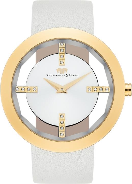 Actual product image Ladies quartz watch Lucrezia genuine leather cream white - 4332 (Analogue wristwatch, 42 mm)