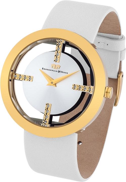 Actual product image Ladies quartz watch Lucrezia genuine leather cream white - 4332 (Analogue wristwatch, 42 mm)