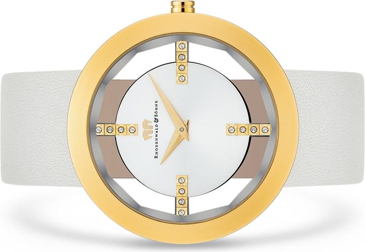 Actual product image Ladies quartz watch Lucrezia genuine leather cream white - 4332 (Analogue wristwatch, 42 mm)