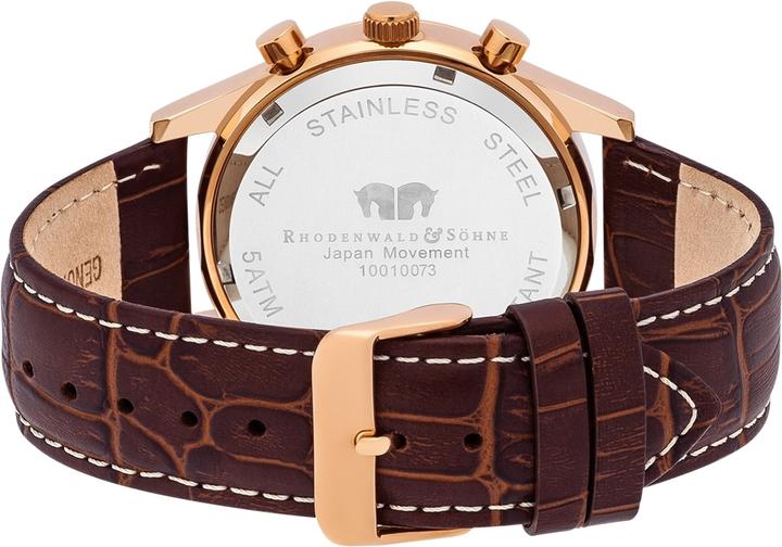 Image du produit Hommes Chronographe Goodwill en cuir véritable brun foncé - 4410 (Chronographe, 45 mm)