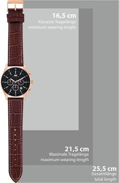 Image du produit Hommes Chronographe Goodwill en cuir véritable brun foncé - 4410 (Chronographe, 45 mm)