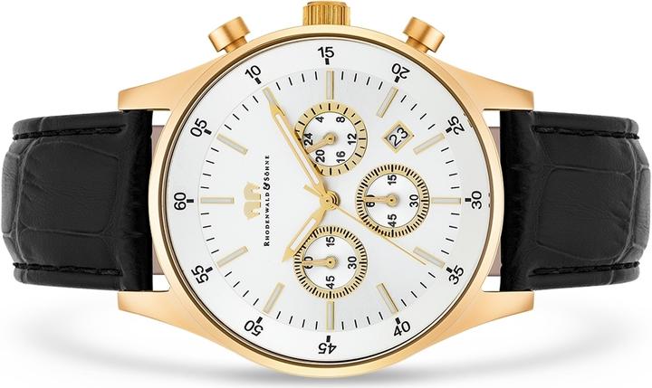 Produktbild Herren Chronograph Goodwill Echtleder schwarz - 4408 (Chronograph, 45 mm)