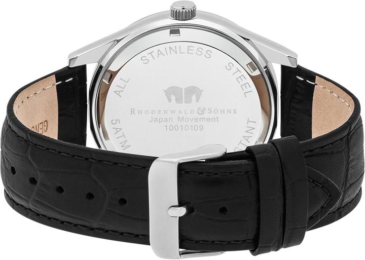 Produktbild Herren Quarzuhr Couragian Echtleder schwarz - 4466 (Analoguhr, 43 mm)