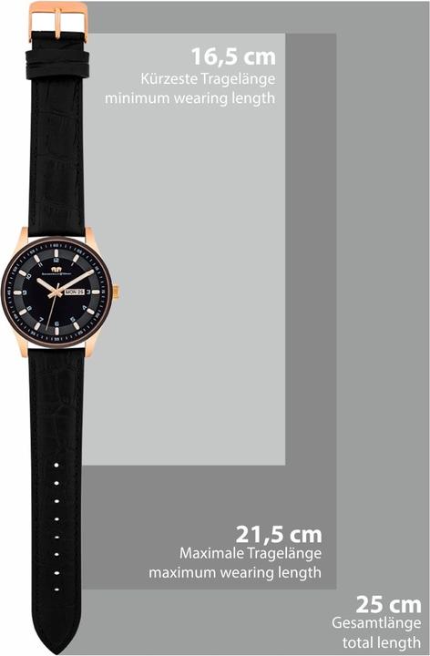 Actual product image Mens quartz watch Couragian genuine leather black - 4470 (Analogue wristwatch, 43 mm)