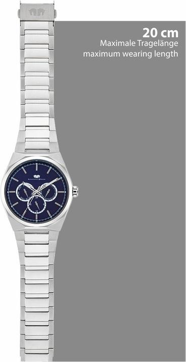 Actual product image Men's multifunctions Cooledge stainless steel silver - 5608 (Analogue wristwatch, 42 mm)