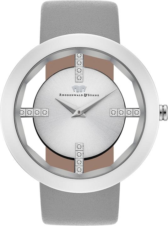 Immagine prodotto Orologio al quarzo da donna Lucrezia in vera pelle grigio - 5128 (Orologio da polso analogico, 42 mm)