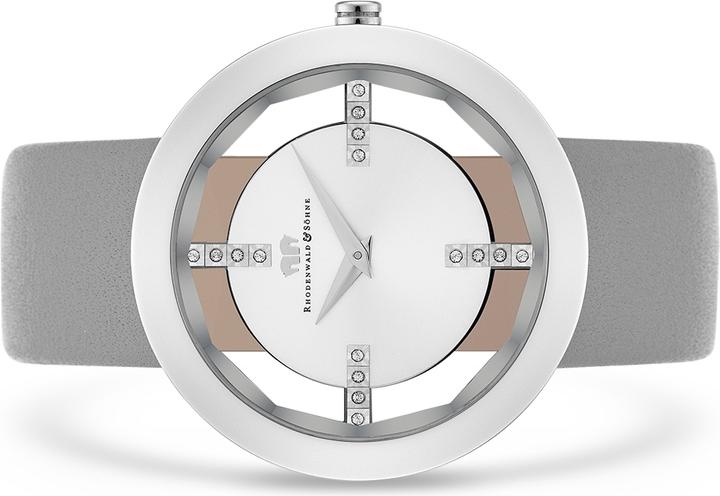 Immagine prodotto Orologio al quarzo da donna Lucrezia in vera pelle grigio - 5128 (Orologio da polso analogico, 42 mm)