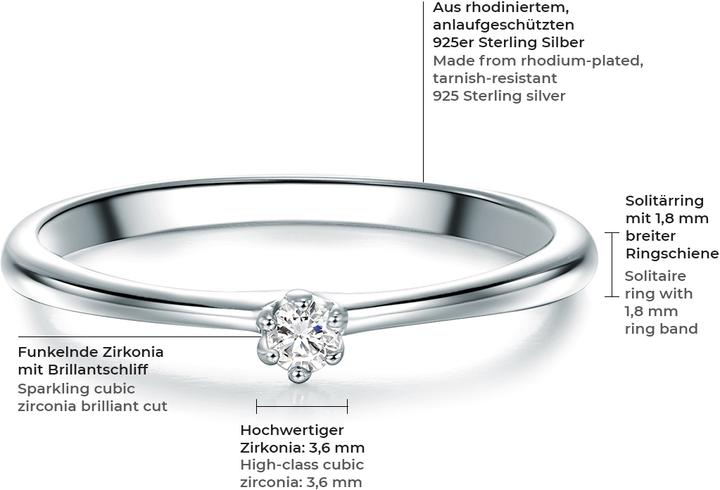 Image du produit Trilani Femmes argent sterling zirconium argent - 6800 (23, 53, Argent 925)