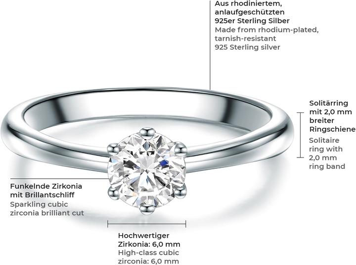 Actual product image Trilani Ladies Sterling Silver Zirconia silver - 6804 (52, 925 Silver)