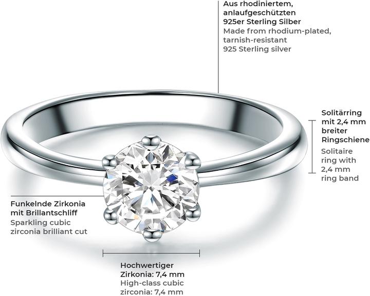 Produktbild Trilani Damen Sterling Silber Zirkonia silber - 6806 (54, 925 Silber)