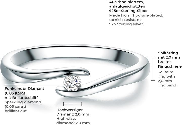 Immagine prodotto Trilani Donna Argento Argento Diamante - 7158 (56, 925 Argento)